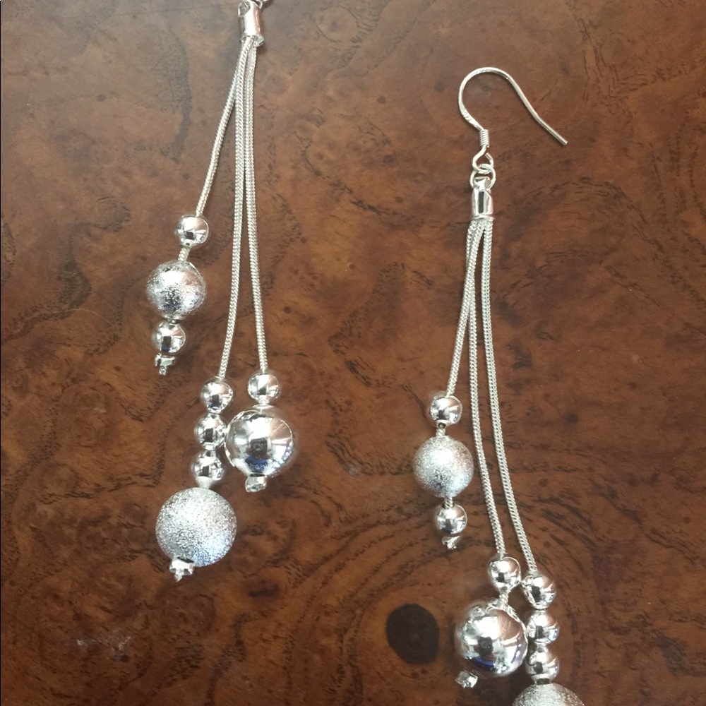 Brand new Ball Drop Earrings: Sterling Silver